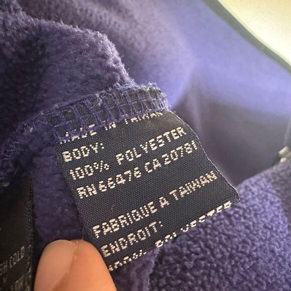 Vintage Tommy Hilfiger Mens Full-Zip 90s Logo Retro Purple Fleece Jacket Small - Picture 7 of 7